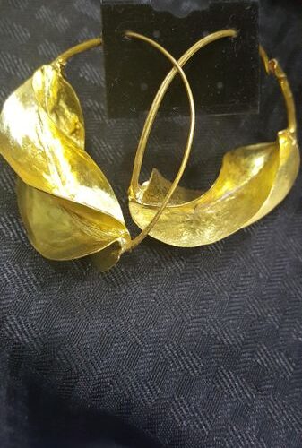FULANI EARRINGS - GOLD-TONE - HANDMADE - LIGHTWEIGHT - NICKLE FREE