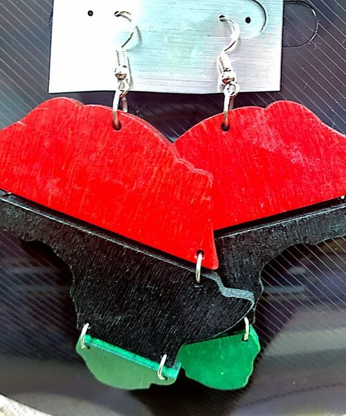 African Wood Earring