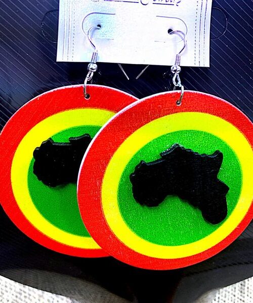 African Wood Earring