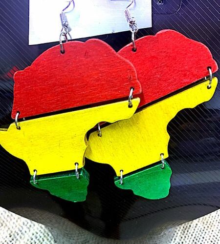 Afro Wood Earring