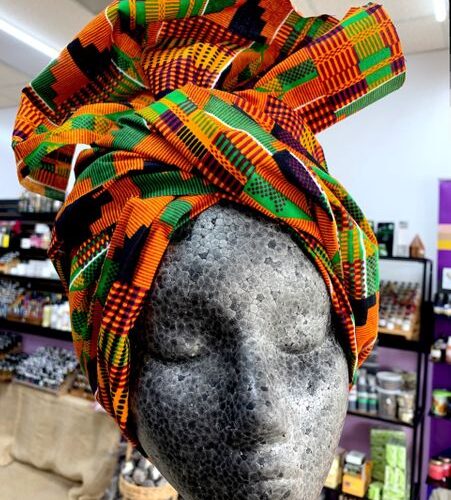 KENTE 2 AFRICAN HEAD WRAP FABRIC 2 YARDS