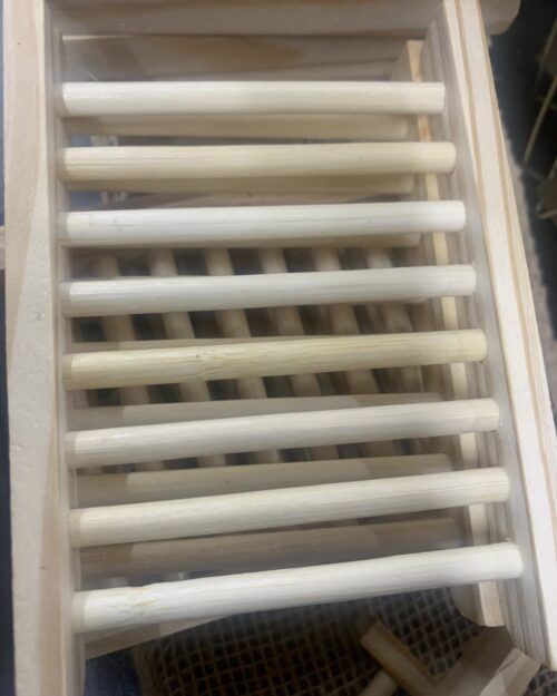 1pc Wooden Soap Dish Square Drain Tray